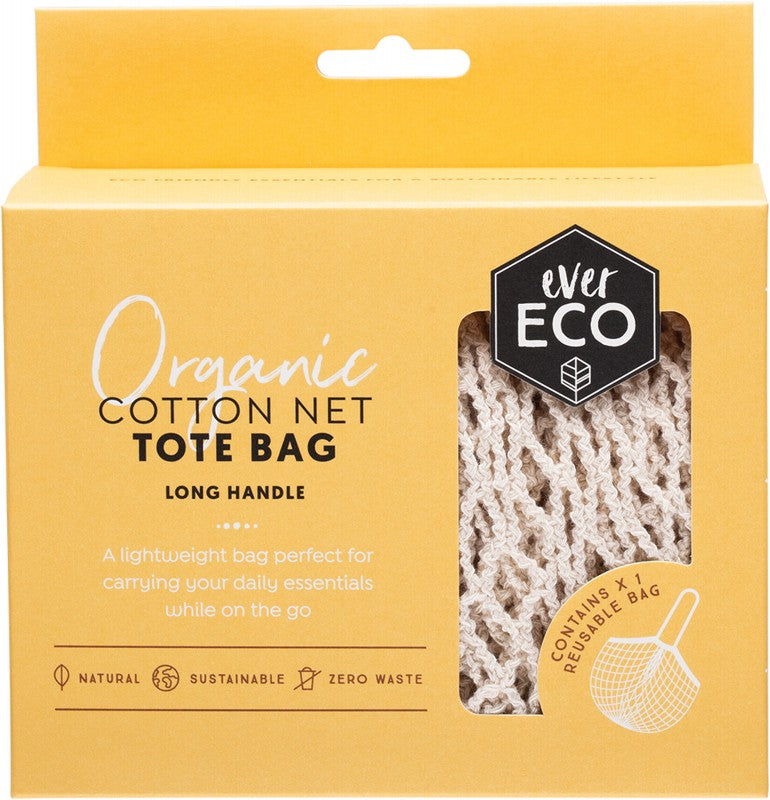 EVER ECO Tote Bag - Long Handle  Organic Cotton Net 1
