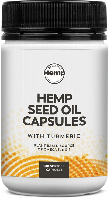 ESSENTIAL HEMP Hemp Seed Oil Capsules  With Turmeric 100