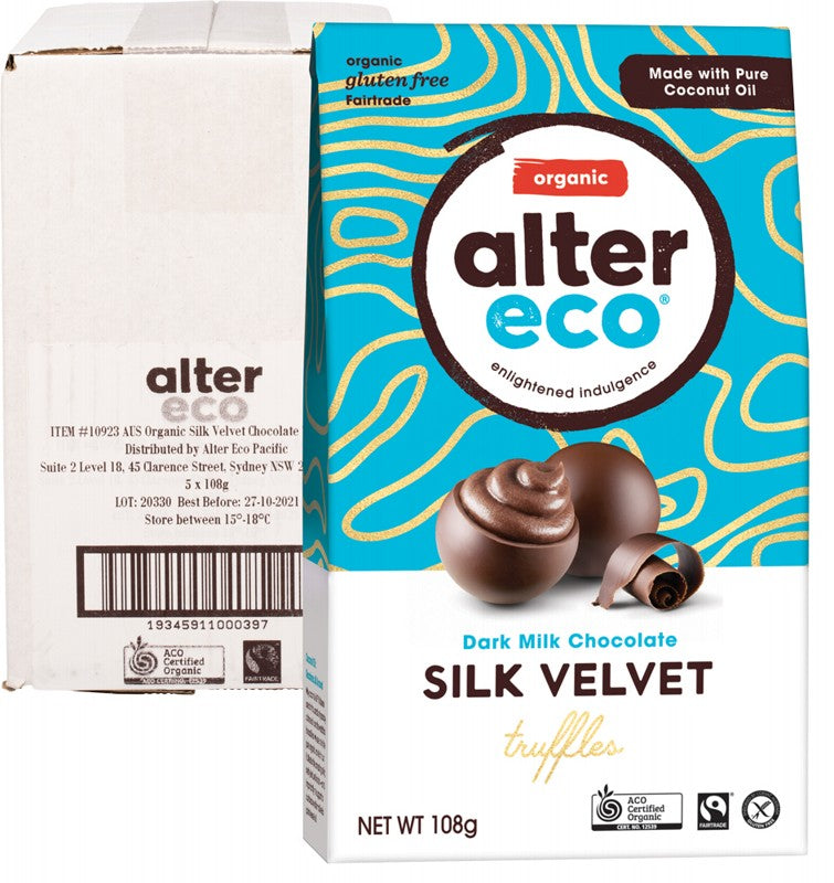 ALTER ECO Chocolate (Organic)  Dark Milk Silk Velvet Truffles 108g