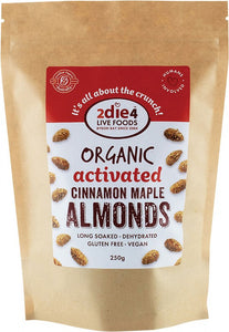 2DIE4 LIVE FOODS Organic Activated Almonds  Cinnamon Maple 250g