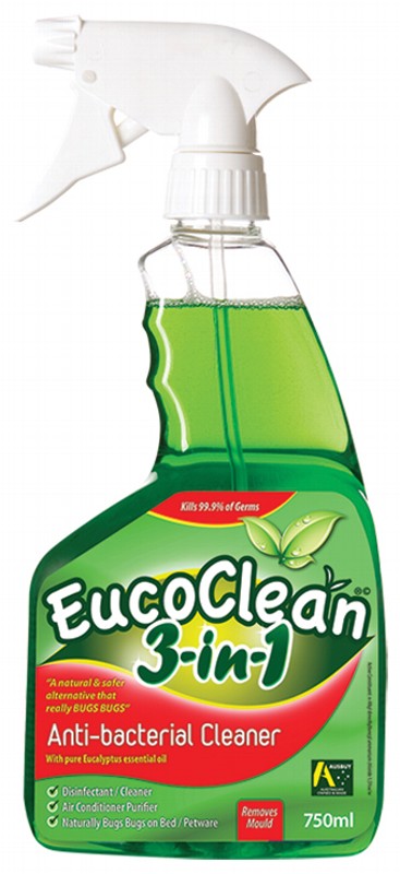EUCOCLEAN Anti-bacterial Spray 3-in-1  With Pure Eucalyptus Essential Oil 750ml