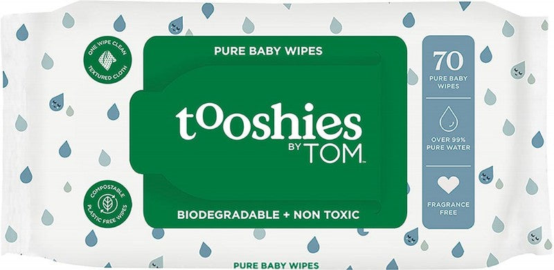 TOOSHIES BY TOM Pure Baby Wipes  99% Pure Water 70