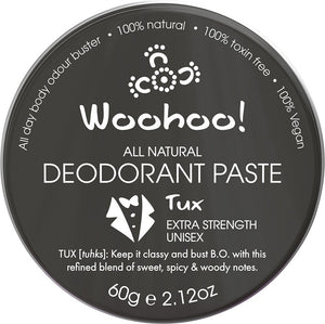 WOOHOO BODY Deodorant Paste (Tin)  Tux - Extra Strength 60g