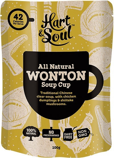 Hart & Soul All Natural Wonton Soup Cup Sachet 100g