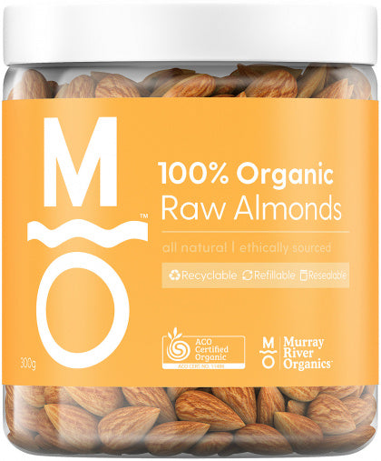 Murray River Organics Organic Raw Almond G/F 300g Jar AUG21