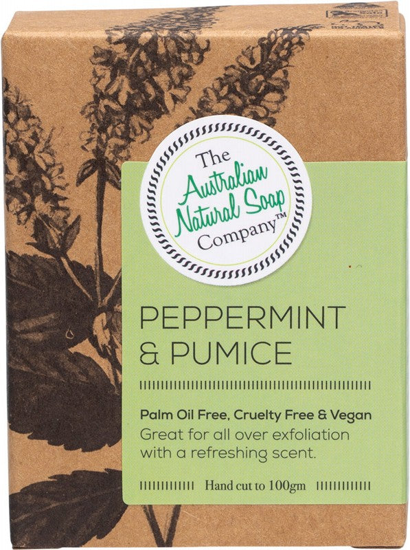 THE AUSTRALIAN NATURAL SOAP CO Soap Bar  Peppermint & Pumice 100g