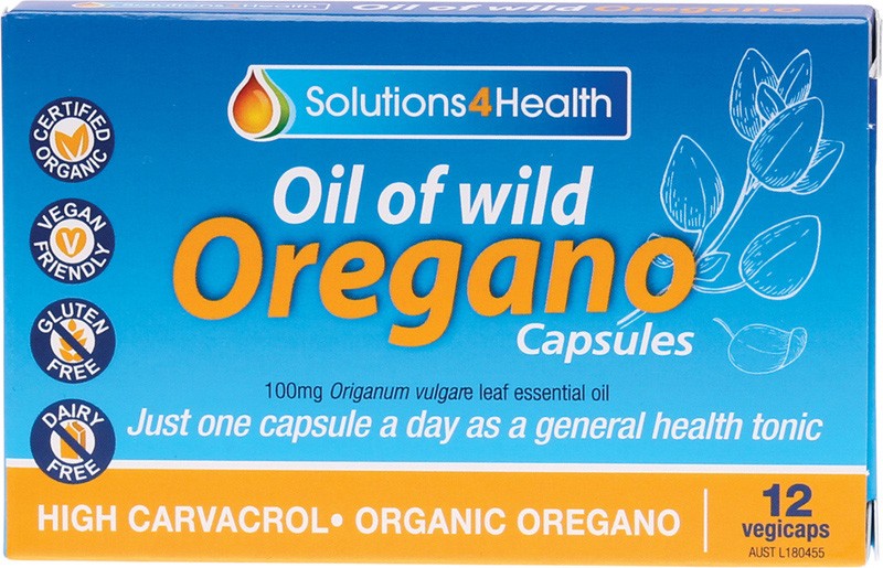 SOLUTIONS 4 HEALTH Oil Of Wild Oregano  VegeCaps 12