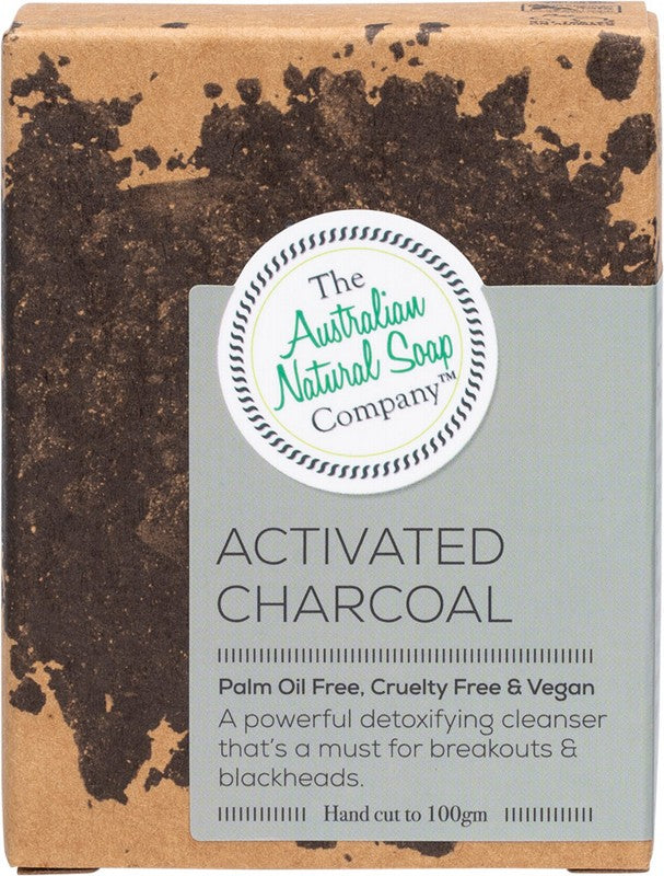 THE AUSTRALIAN NATURAL SOAP CO Face Soap Bar  Activated Charcoal 100g