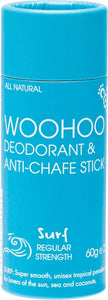 WOOHOO BODY Deodorant & Anti-Chafe Stick  Surf - Regular Strength 60g