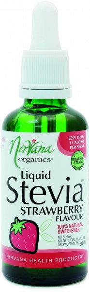 Nirvana Organics Strawberry Flavour Stevia Liquid 50ml