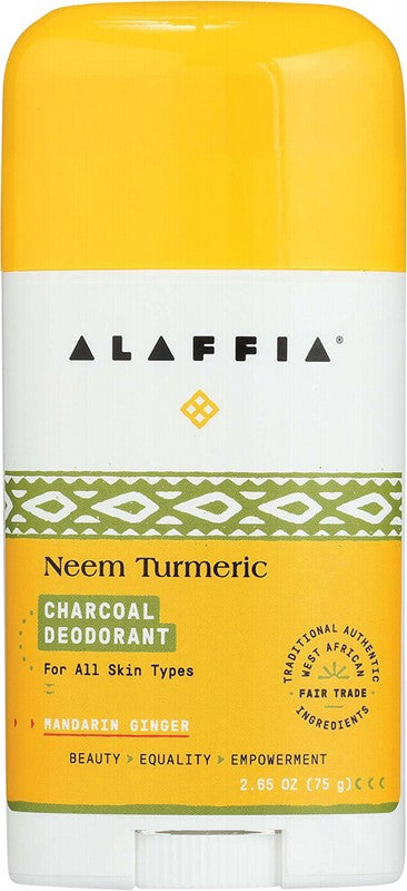 ALAFFIA Neem Turmeric  Deodorant - Charcoal & Mandarin 75g