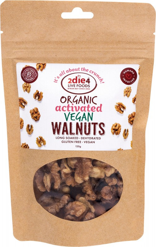 2DIE4 LIVE FOODS Organic Activated Walnuts  Vegan 120g