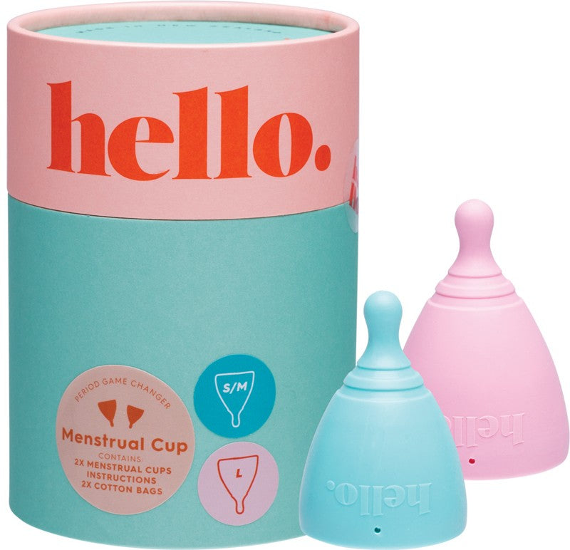 THE HELLO CUP Menstrual Cup Double Box Blue+Blush  S/M + L 2