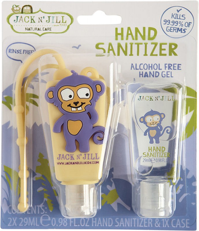 JACK N' JILL Hand Sanitizer & Holder  Alcohol Free - Monkey 2x29ml