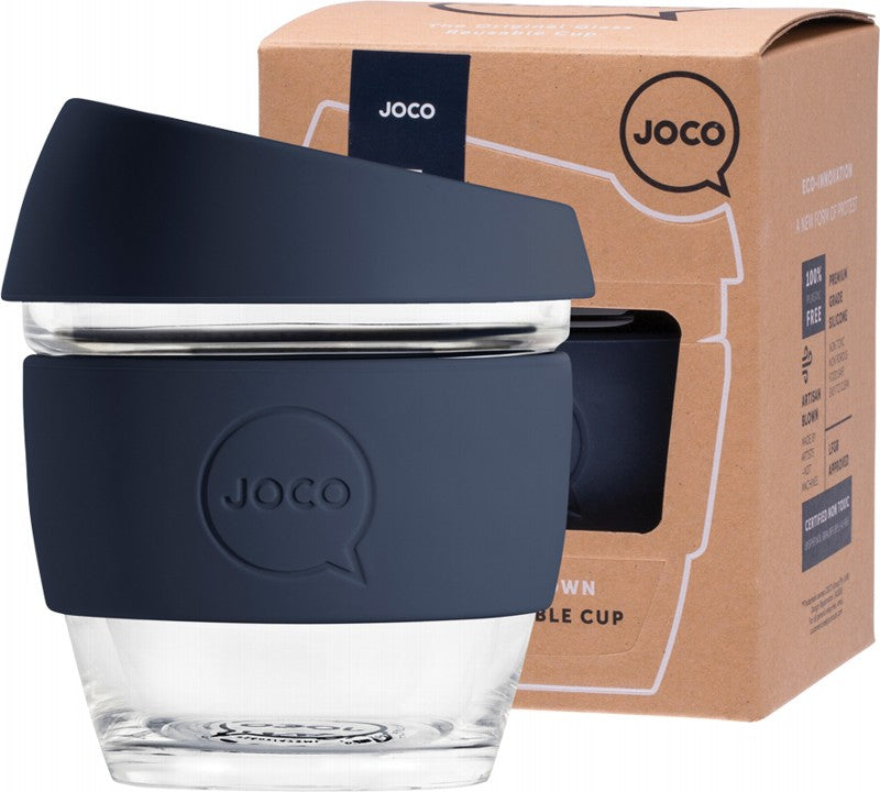 JOCO Reusable Glass Cup  Small 8oz - Mood Indigo 236ml
