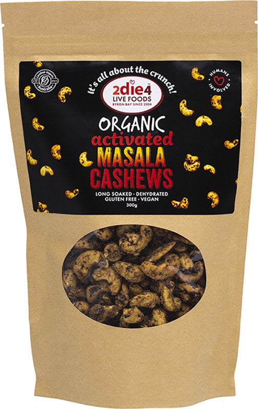 2DIE4 LIVE FOODS Organic Activated Masala Cashews 300g