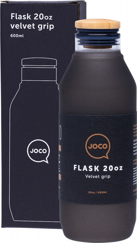 JOCO Reusable Glass Drinking Flask  20oz - Black 600ml