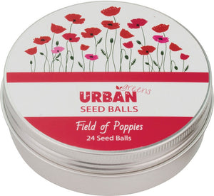 URBAN GREENS Seed Balls (For Planting)  Field Of Poppies (24 Per Tin) 1