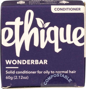 ETHIQUE Solid Conditioner Bar  Wonderbar - Oily Or Normal Hair 60g
