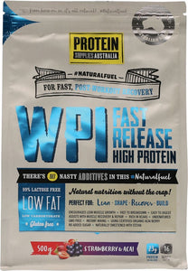 Protein Supplies Australia WPI (Whey Protein Isolate)  Strawberry & Acai 500g