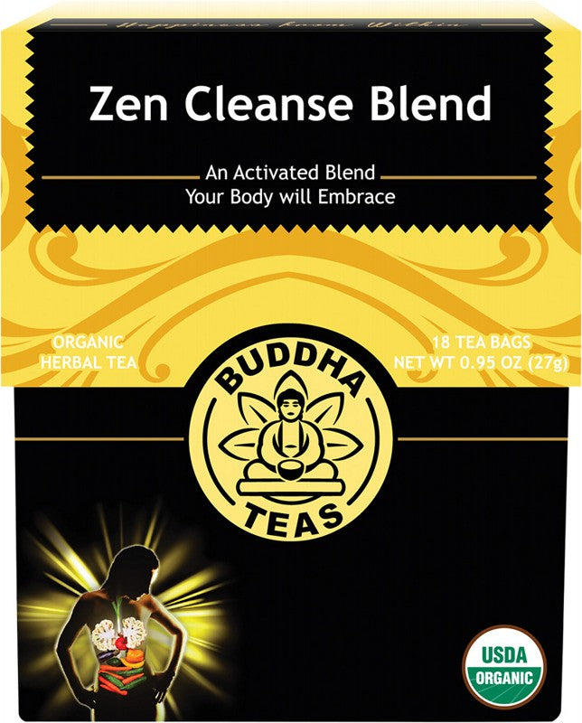 BUDDHA TEAS Organic Herbal Tea Bags  Zen Cleanse Blend 18