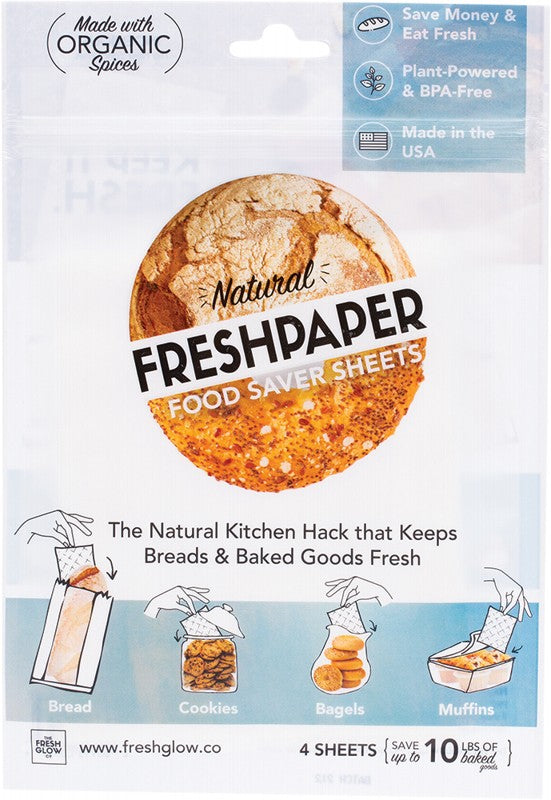 FreshPaper Food Saver Sheets for Bread | Keep Baked Goods Fresh | Perfect Bagels