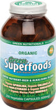 GREEN NUTRITIONALS Organic Green Superfoods  Vegan Capsules (600mg) 250