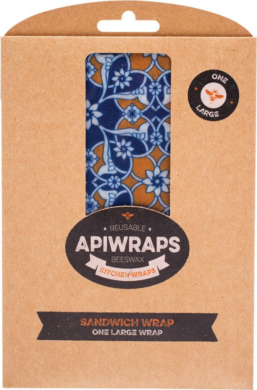 APIWRAPS Reusable Beeswax Wraps - Sandwich  1 X Large 1
