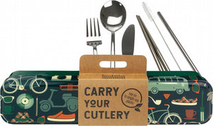 RETROKITCHEN Carry Your Cutlery - Retro Man  Stainless Steel Cutlery Set 1