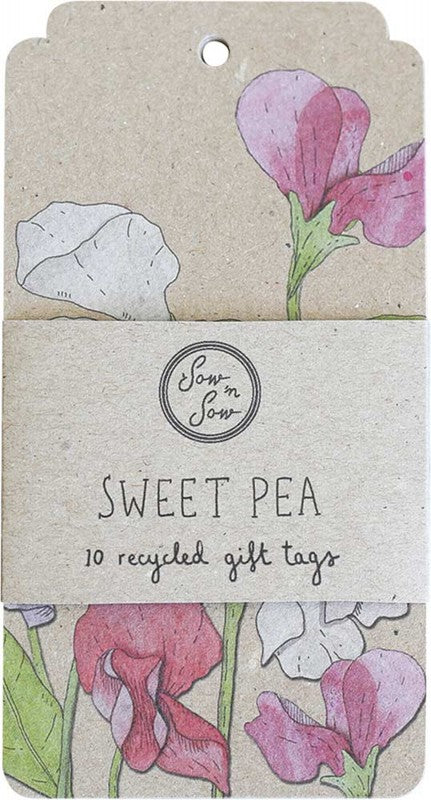 SOW 'N SOW Recycled Gift Tags - 10 Pack  Sweet Pea 10