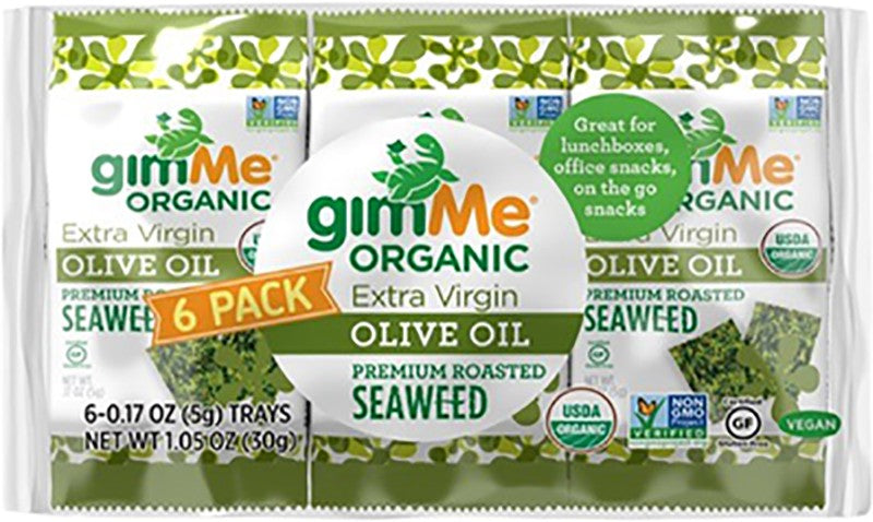 GIMME Roasted Seaweed Snacks  Olive Oil - 6 Pack 6x5g
