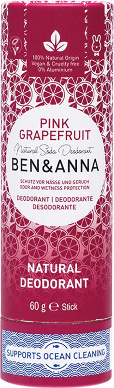 BEN & ANNA Natural Soda Deodorant Stick  Pink Grapefruit 60g