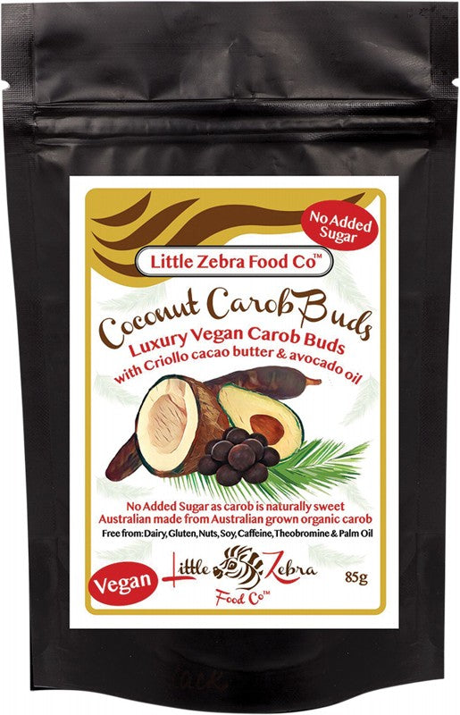 LITTLE ZEBRA CHOCOLATES Carob Buds  Coconut 85g