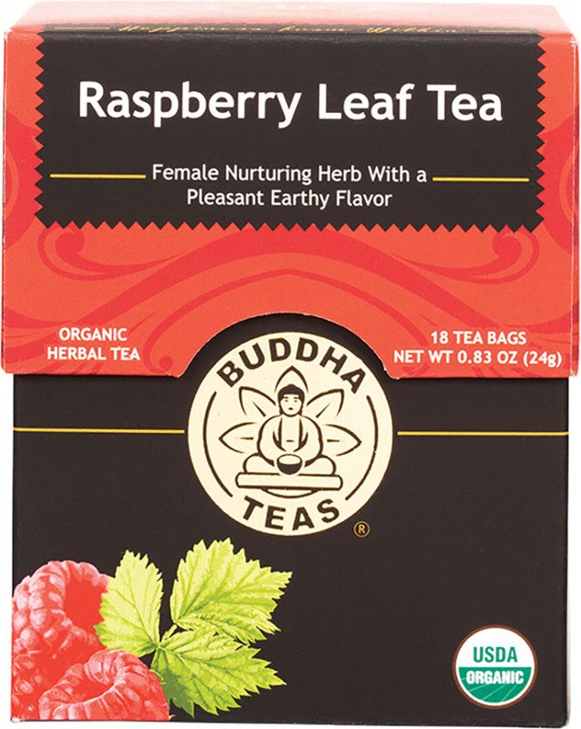 BUDDHA TEAS Organic Herbal Tea Bags  Raspberry Leaf Tea 18