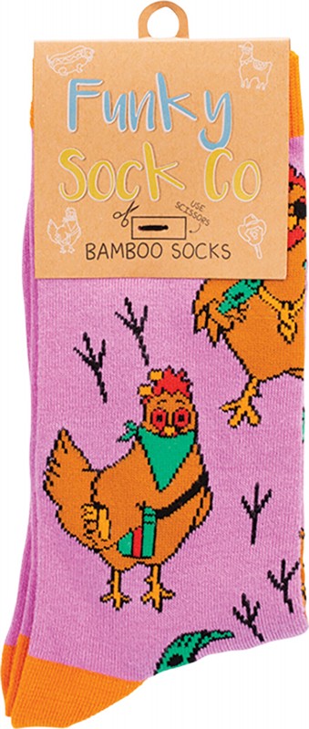 FUNKY SOCK CO Bamboo Socks  Gangsta Chickens 1