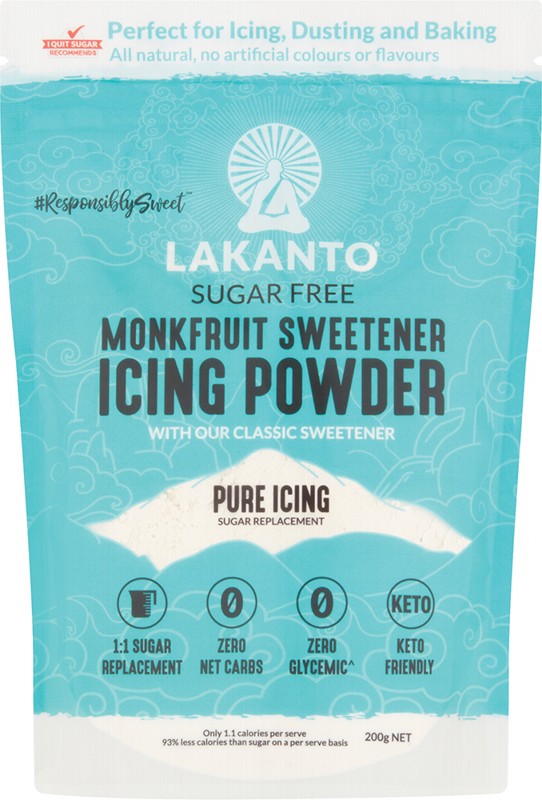 LAKANTO Icing Powder - Monkfruit Sweetener  Icing Sugar Replacement 200g