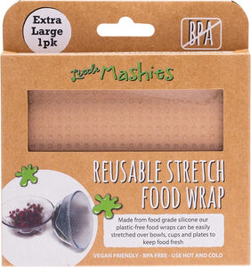 LITTLE MASHIES Reusable Stretch Silicone Food Wrap  Extra Large 30cm X 30cm 1