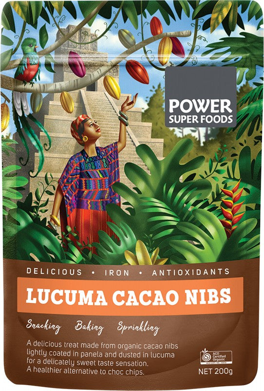 POWER SUPER FOODS Lucuma Cacao Nibs  "The Origin Series" 200g