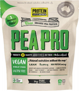 PROTEIN SUPPLIES AUSTRALIA PeaPro (Raw Organic Pea Protein)  Pure 3kg