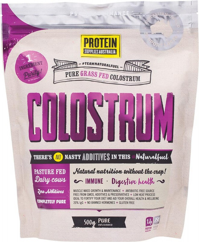 PROTEIN SUPPLIES AUSTRALIA Colostrum (Grass Fed)  Pure - 20% Immunoglobulin (IgG) 500g