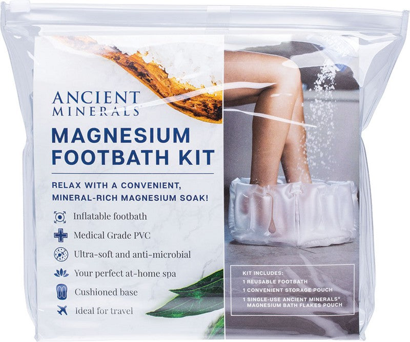 ANCIENT MINERALS Inflatable Magnesium Footbath Kit  Incl 150g Magnesium Flakes 1