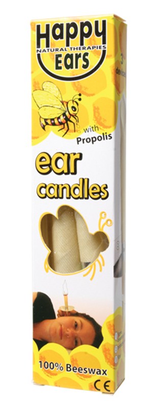HAPPY EARS Ear Candles  100% Beeswax - Cone 2