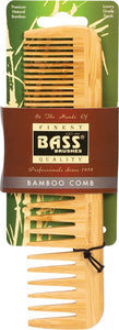 BASS BRUSHES Bamboo Comb  Large - Wide & Fine Tooth 1