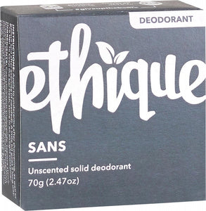 ETHIQUE Solid Deodorant Bar  Sans - Unscented 70g