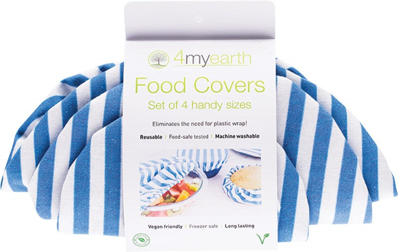 4MYEARTH Food Cover Set  Denim Stripe - XS, S, M & L 4