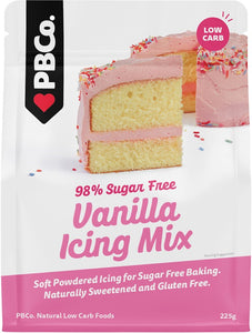 PBCO Vanilla Icing Mix  98% Sugar Free 225g