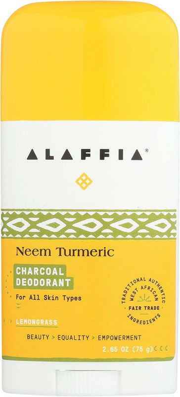ALAFFIA Neem Turmeric  Deodorant - Charcoal & Lemongrass 75g