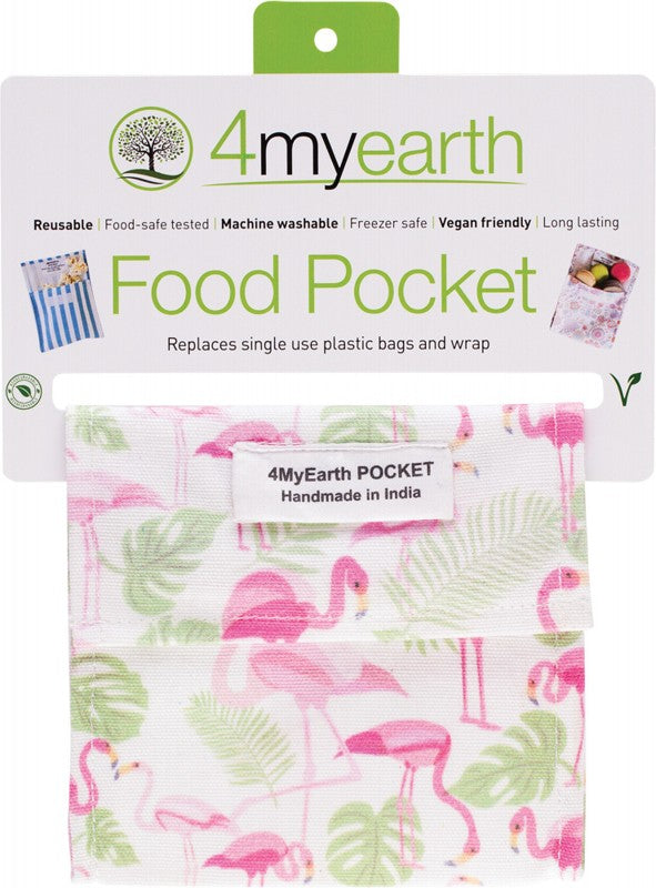 4MYEARTH Food Pocket  Flamingoes - 14x14cm 1