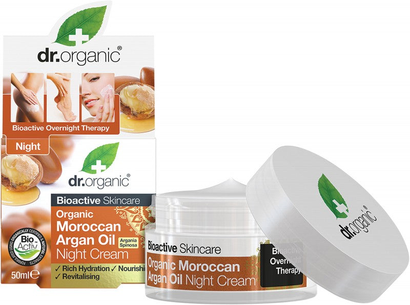 DR ORGANIC Night Cream  Organic Moroccan Argan Oil 50ml