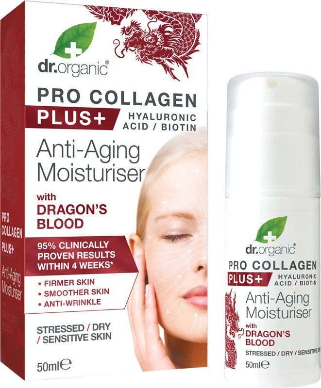 DR ORGANIC Pro Collagen Plus+ - Anti Aging  Moisturiser With Dragons Blood 50ml